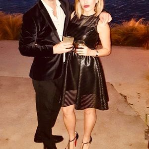 SANDRO PARIS black mesh cocktail dress; worn 2x; size 1/S; excellent condition